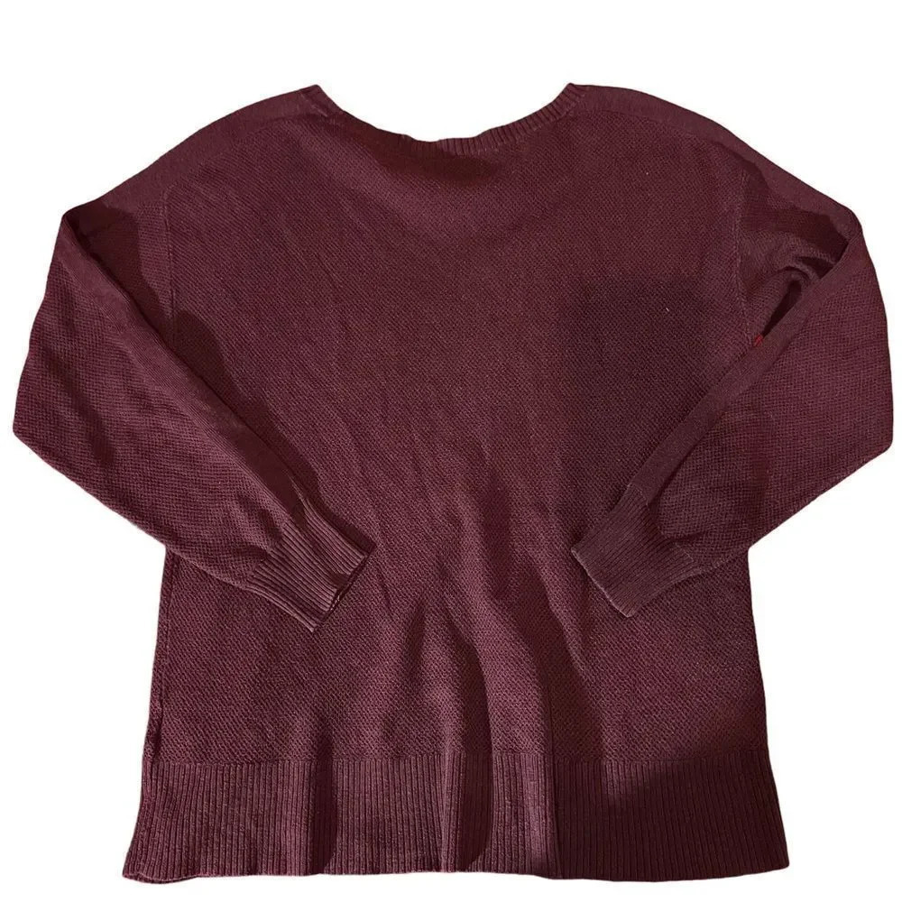 American Eagle Burgundy Crew Neck Sweater Size Medium - Picture 3 of 3